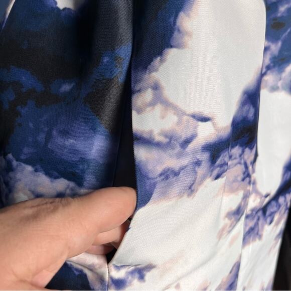 Kate Spade Joss blue white lined fit flare cloud dress size 4 - Picture 6 of 9